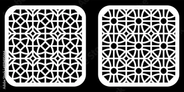 Fototapeta Geometric and simple pattern for background, decoration, panel, for cnc cutting