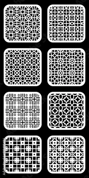 Fototapeta Geometric and simple pattern for background, decoration, panel, for cnc cutting