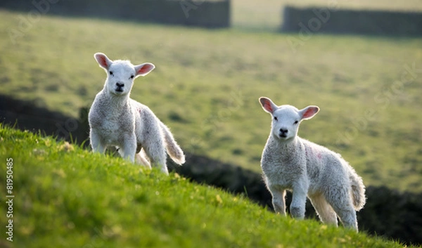 Obraz Pair of spring lambs
