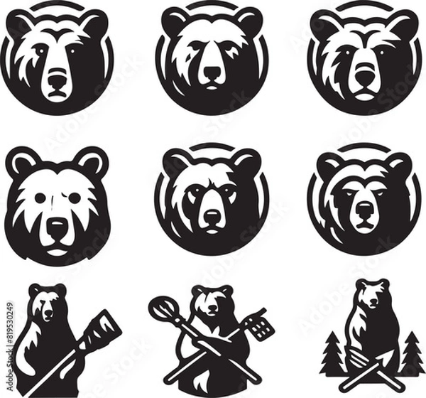 Fototapeta grizly bundle art ilstration