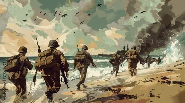 Fototapeta D-Day: Commemorating the Historic Normandy Invasion and Its Impact on World War II