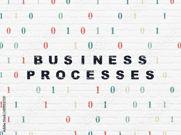 Fototapeta Business concept: Business Processes on wall background