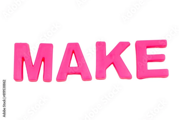 Fototapeta Pink Letters MAKE isolate no white background.png