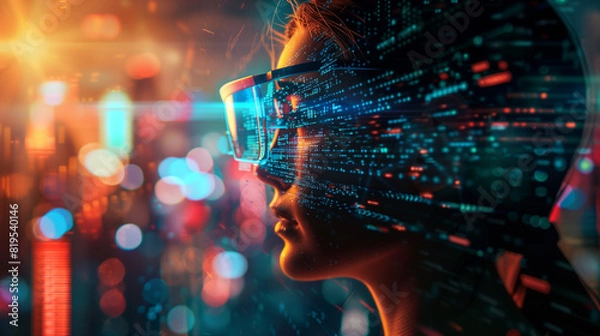Fototapeta Digital transformation conceptual for next generation technology era