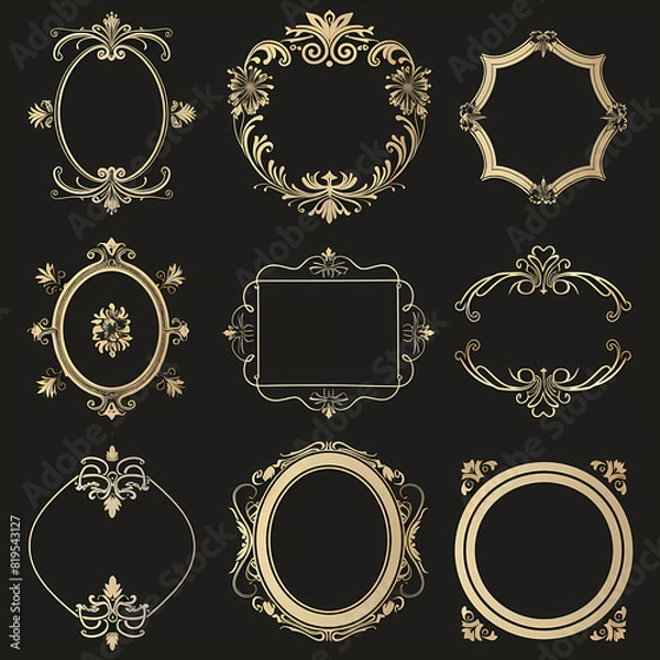 Fototapeta Vintage background with decorative frame vector image