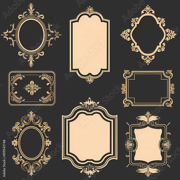 Fototapeta Vintage background with decorative frame vector image