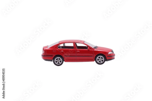 Obraz Zabawny czerwony samochód.