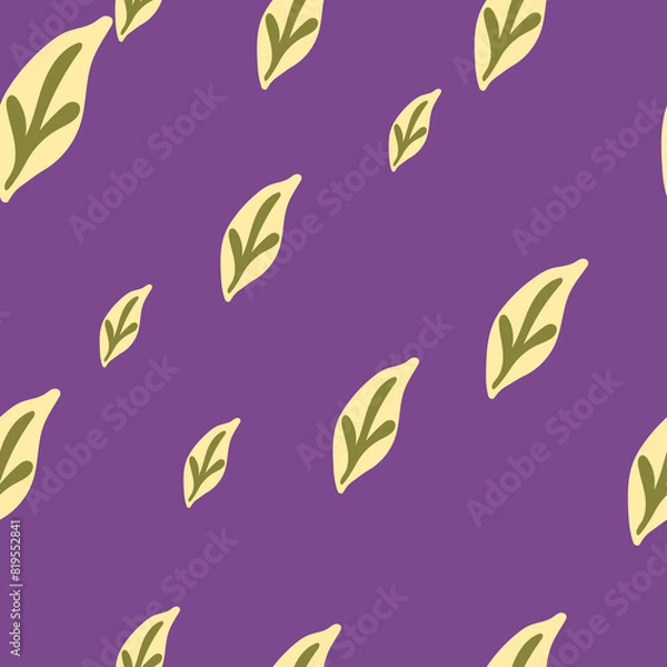 Fototapeta Vibrant, seamless botanical illustration with a fresh leaves, organic feel for spring and summer backgrounds, fabrics, and wrapping papers.