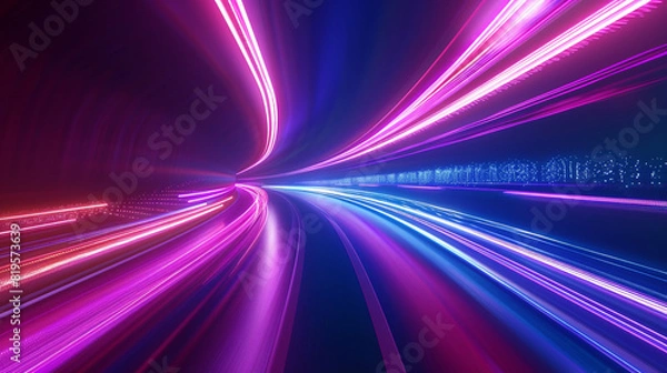Fototapeta Abstract high speed light glow sparkle colorful background. Futuristic background. 