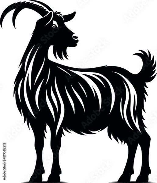 Fototapeta goat Vector,  goat vector illustration, goat emblem design, Goat silhouette