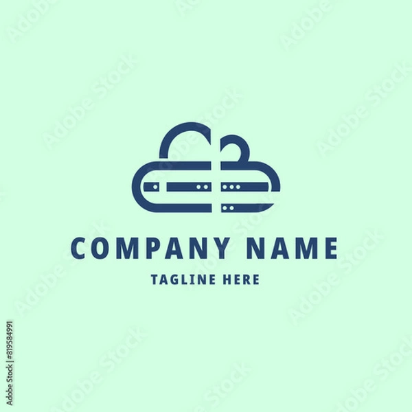 Fototapeta Cloud hosting company Logo Design , vector logo template