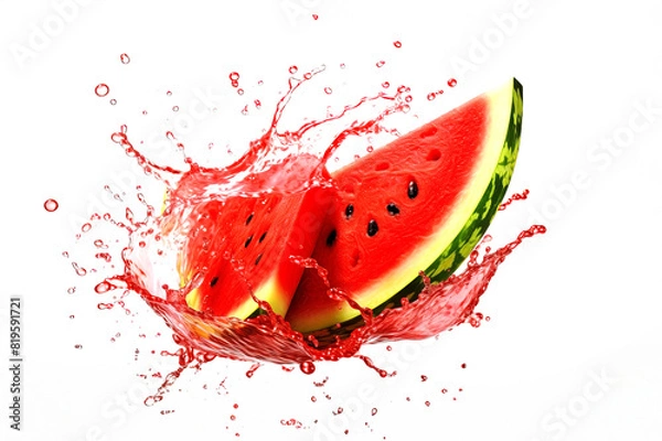 Fototapeta watermelon slice on white background. Generative Ai