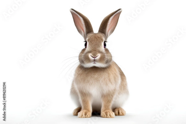 Obraz Rabbit, sitting on a white background 