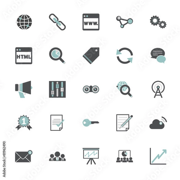 Fototapeta Search Engine Optimisation Information Content Icon Concept