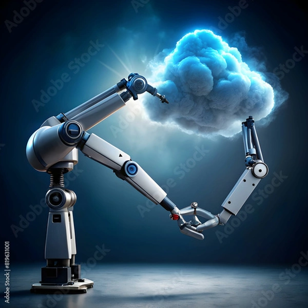 Obraz photo ai cloud concept with robot arm