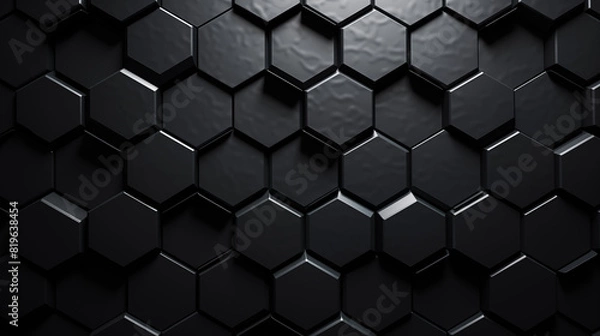 Obraz Abstract background with black hexagons