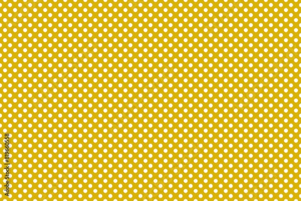 Fototapeta yellow seamless pattern with white dots
