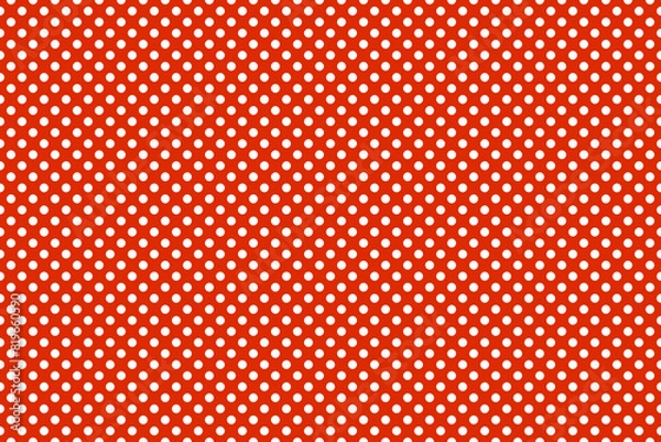 Fototapeta red seamless pattern with white dots