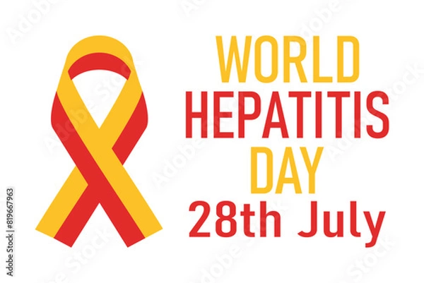 Fototapeta Anti-Hepatitis Tape, World Hepatitis Day. Illustration on a white background with text