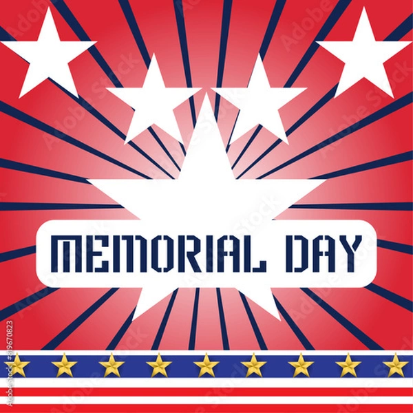 Fototapeta A Dynamic Memorial Day Celebration: Embracing the Essence of Patriotism, This captivating portrayal of Memorial Day festivities encapsulates the true essence of patriotism.