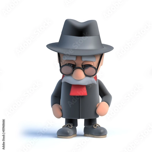 Obraz 3d Tired old man