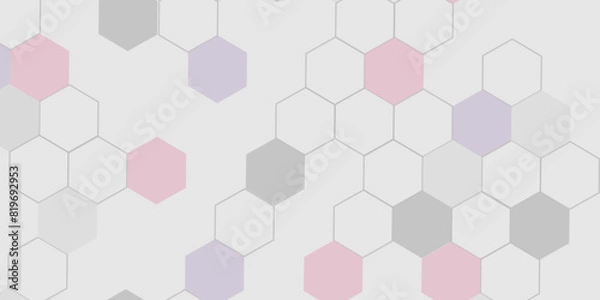 Fototapeta Abstract colorful  hexagon background. Futuristic technology digital hi tech concept background. Abstract hexagon background for design works.