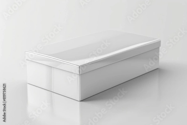 Fototapeta White Box Packaging Mockup on Isolated Background created with Generative AI