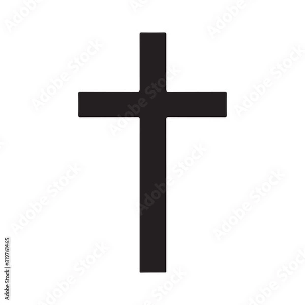 Fototapeta Good Friday Concept Background with Cross Symbol Vector Isolated on white Background