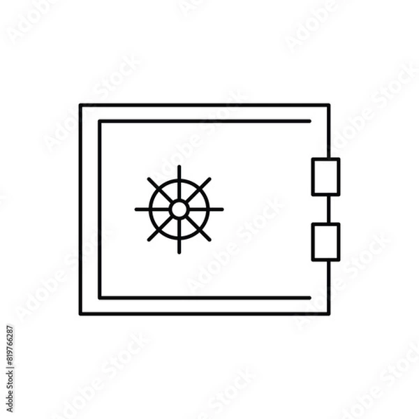 Fototapeta save deposit box outline icon thin vector design good for website or mobile app