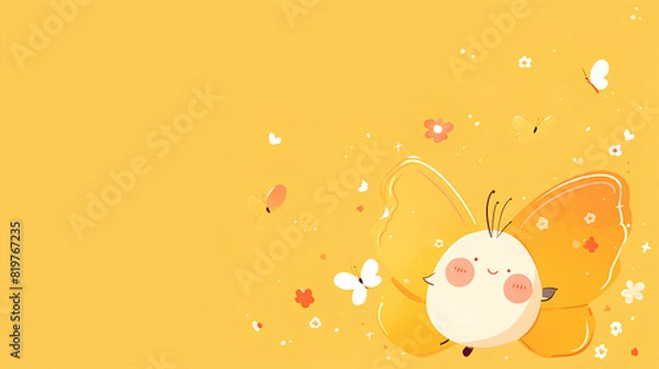 Fototapeta simple cute butterflies with beautiful colors