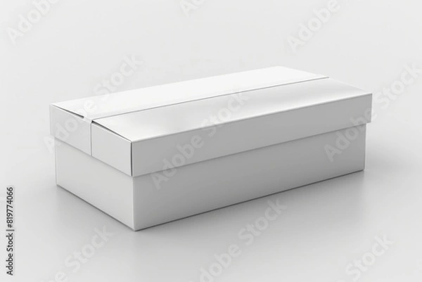 Fototapeta White Box Packaging Mockup on Isolated Background created with Generative AI