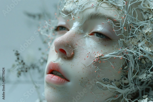 Fototapeta Combining organic and technological elements in unexpected ways, creating hybrid beings and machines