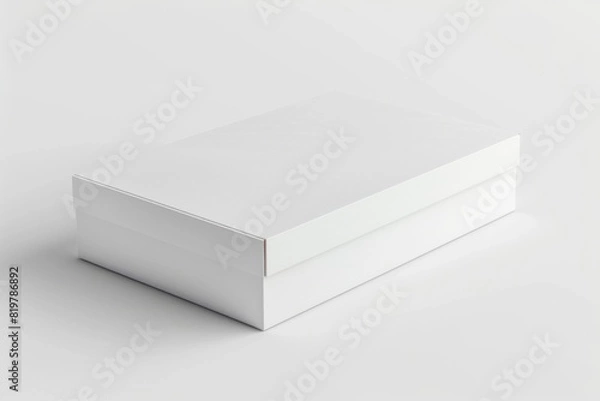 Fototapeta White Box Packaging Mockup on Isolated Background created with Generative AI