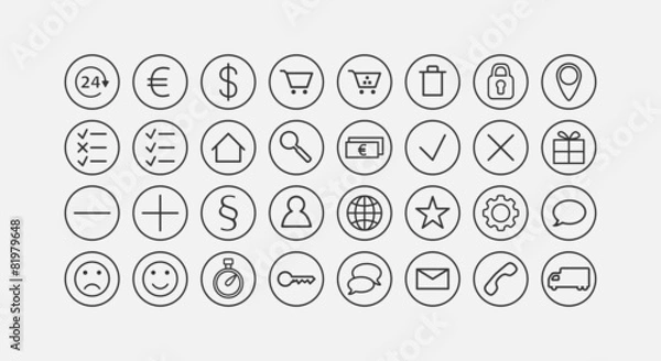 Obraz modern web e-commerce line icon set