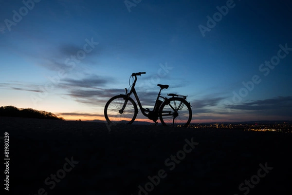 Obraz electric bicycle in sunset