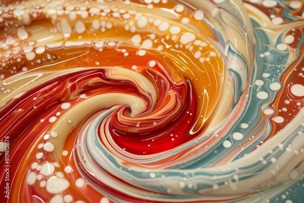 Fototapeta Abstract Artistic Interpretation of European Flavors Through Swirling Patterns and Colors Representing Pastries