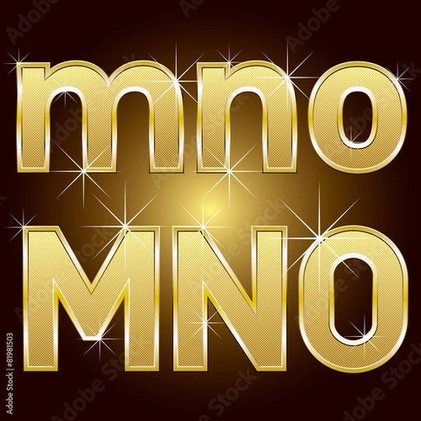 Fototapeta Golden Letters and Numbers Big and Small