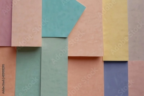Fototapeta Minimalist Pastel Colored Abstract Background with Geometric Shapes