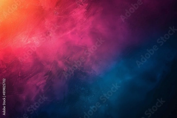Obraz Dark abstract background with UV neon glow, blurred light lines, waves. Blue-pink neon light. Beautiful simple AI generated image in 4K, unique.