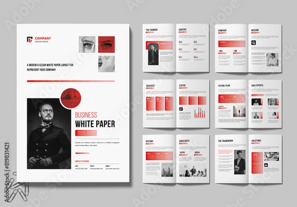 Obraz White Paper Layout Design Template