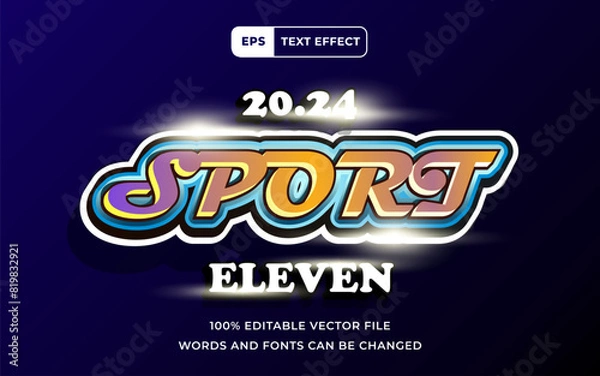 Fototapeta Editable Text effect Sport Modern style 3D with lightning