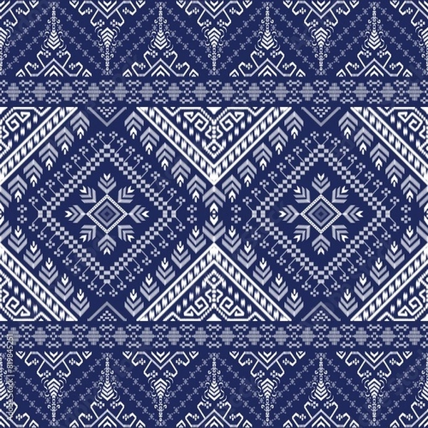 Fototapeta Ikat Ethnic traditional orientation tribal seamless pattern,ikat Abstract,Aztec geometric,Thai Ikat fabric Ikat ethnic. Design for background,carpet,wallpaper,clothing,wrapping,Batik,fabric