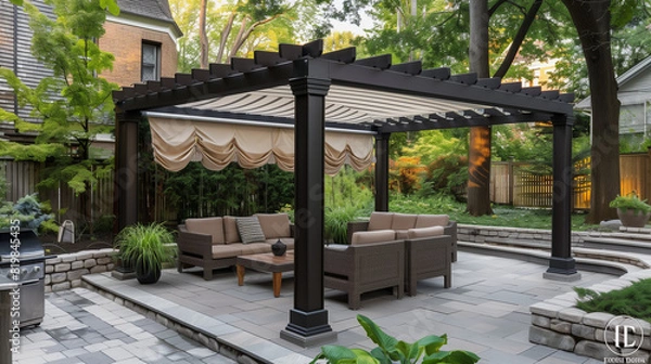 Obraz Integrate a retractable canopy or pergola roof for adjustable shade and protection from the elements. ai generated