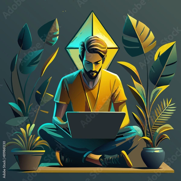 Obraz person with laptop