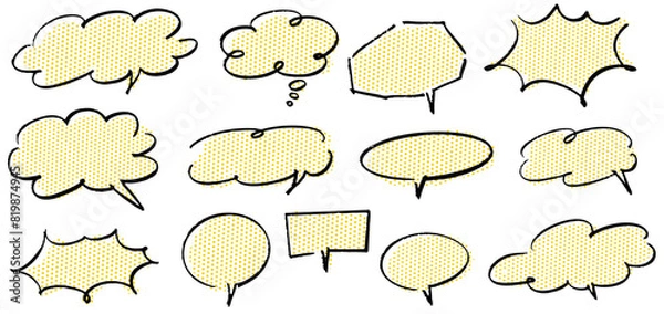 Fototapeta ラフな手描きの吹き出しセット。