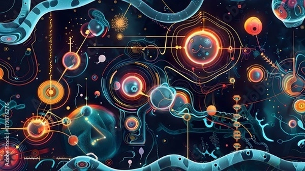 Fototapeta Intricate Biological Diagram:A Captivating Visualization of Organic Structures and Processes