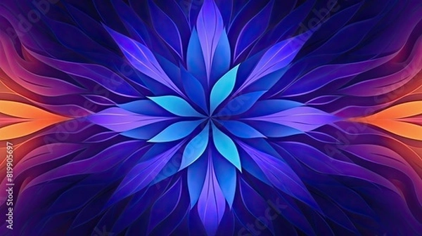 Obraz Royal blue Abstract gradient background with kaleidoscopic patterns