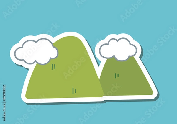 Fototapeta 山のイラスト　　シール