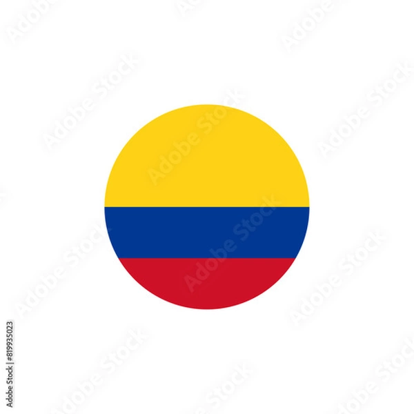 Obraz Round Colombia flag emblem vector illustration