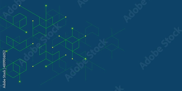 Fototapeta Vector illustration of hexagons pattern. Geometric abstract background with simple hexagonal elements. Creative idea for medical, technology or science design